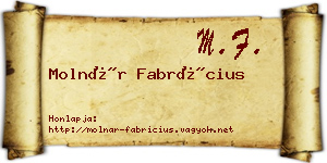 Molnár Fabrícius névjegykártya