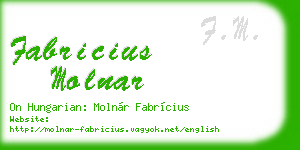 fabricius molnar business card