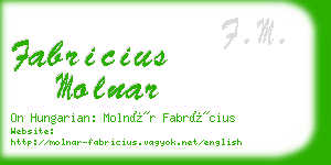 fabricius molnar business card